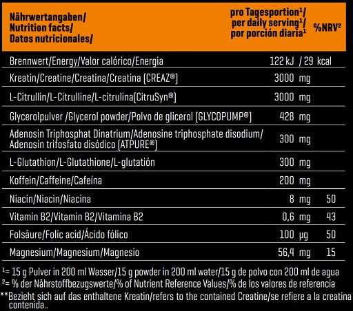 Body Attack Creaz Xpand 300g Orange Flavour | ROUGHBULL FITNESS