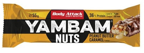 Body Attack YAMBAM NUTS Protein Riegel (15x55g) Brownie White Chocolate | ROUGHBULL FITNESS