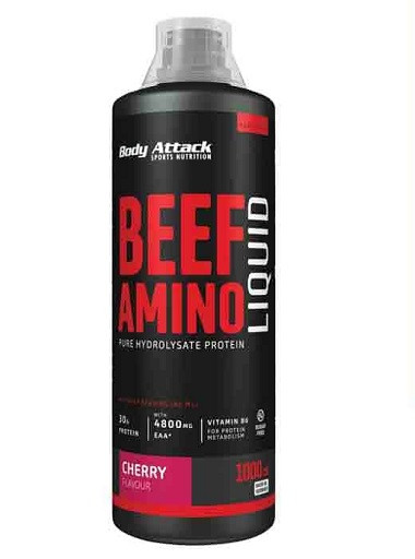 Body Attack Beef Amino Liquid 1000ml Cherry | ROUGHBULL FITNESS