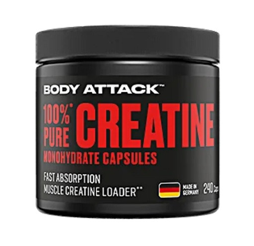 Body Attack 100% pure Creatine 240 Kapseln | ROUGHBULL FITNESS