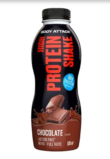 Body Attack High Protein Shake 12x500ml Strawberry  | ROUGHBULL FITNESS