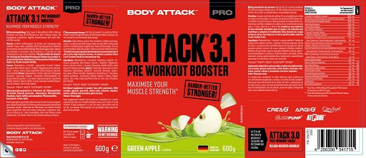 Body Attack Pre Attack 3.1 600g Classic Flavour | ROUGHBULL FITNESS