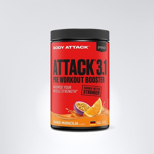 Body Attack Pre Attack 3.1 600g Green Apple Flavour | ROUGHBULL FITNESS