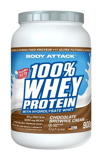 Body Attack 100 % Whey Protein 900g Chocolate Brownie | ROUGHBULL FITNESS