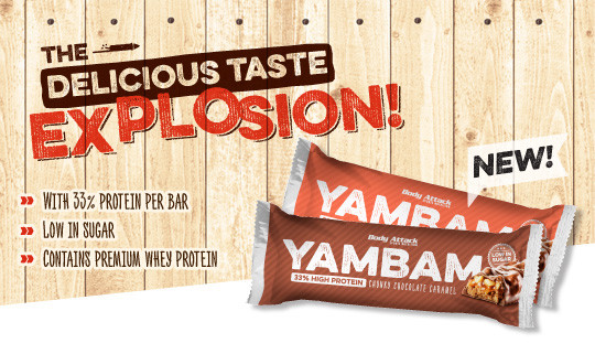 Body Attack YamBam Protein Riegel (15x80g) Peanut Butter Caramel | ROUGHBULL FITNESS