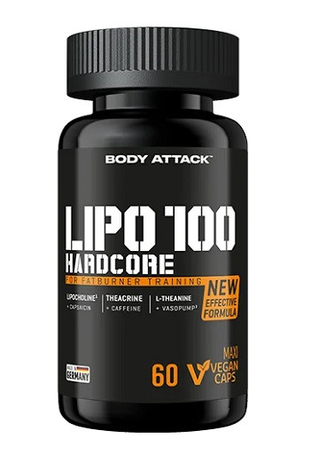 Body Attack LIPO 100-HARDCORE - 60 Caps | ROUGHBULL FITNESS