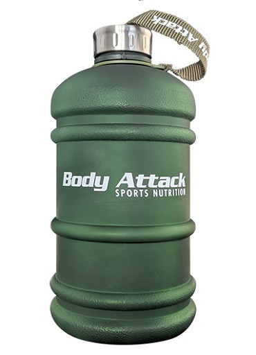 Body Attack Water Bottle XXL - Wasserflasche - Matt Green - 2,2 Liter | ROUGHBULL FITNESS