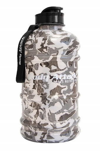 Body Attack Water Bottle XXL - Wasserflasche 2,2L Frosted black | ROUGHBULL FITNESS
