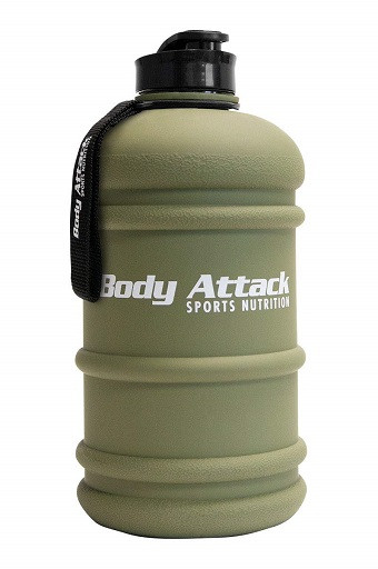 Body Attack Water Bottle XXL - Wasserflasche 2,2L Grey | ROUGHBULL FITNESS