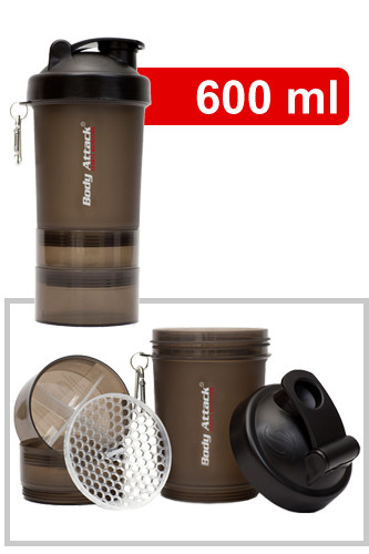 Body Attack SmartShake Logo - 600ml Gunsmoke | ROUGHBULL FITNESS