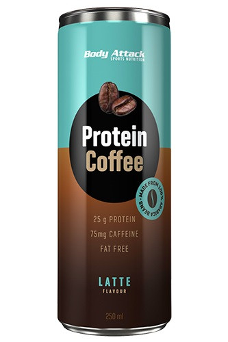 Body Attack Protein Coffee - Cafe Latte (12*250ml) | ROUGHBULL FITNESS