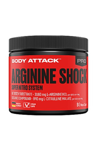 Body Attack Arginine Shock 80 Caps | ROUGHBULL FITNESS