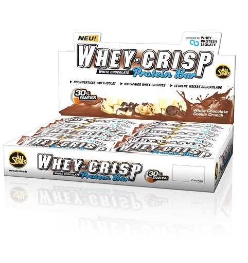 All Stars Whey-Crisp Bar 24x 50g Display White Chocolate Cookie | ROUGHBULL FITNESS