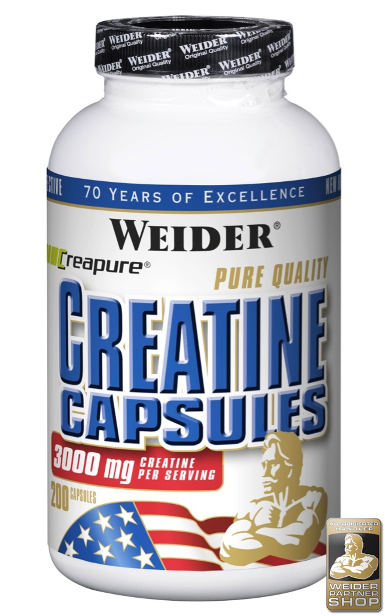 Weider Pure Creatine (Creapure) 200 Caps | ROUGHBULL FITNESS