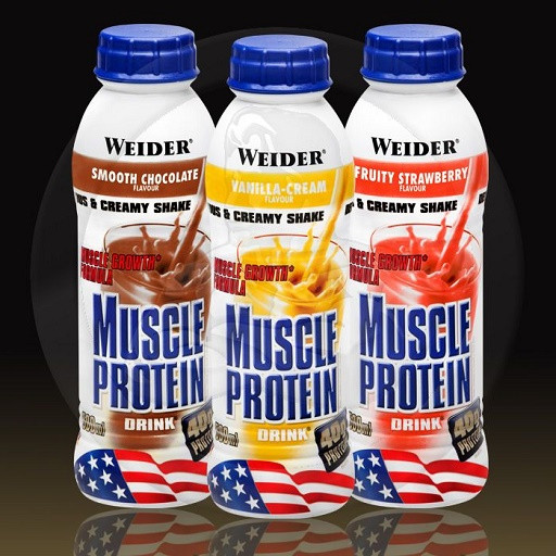 Weider Muscle Protein Drink, (6x500 ml) Erdbeere | ROUGHBULL FITNESS