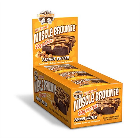 Lenny & Larry Muscle Brownie - (12x 65g) Peanut Butter | ROUGHBULL FITNESS