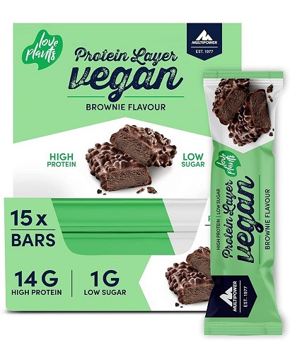 Multipower Vegan Protein Layer Bar 15x 55g Brownie | ROUGHBULL FITNESS