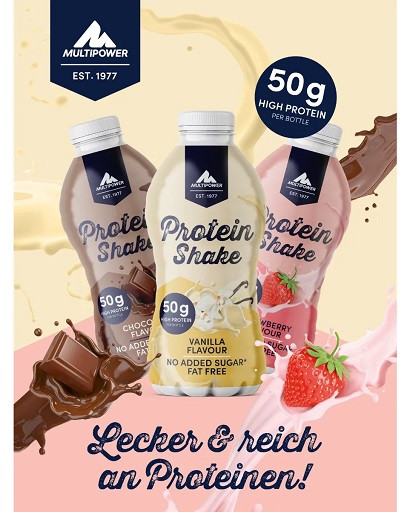 Multipower 50g Protein Shake 6x500ml Erdbeere | ROUGHBULL FITNESS