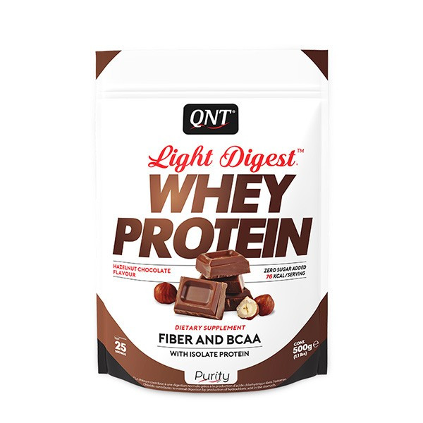 QNT Light Digest Whey Protein 500g Schoko Haselnuss | ROUGHBULL FITNESS