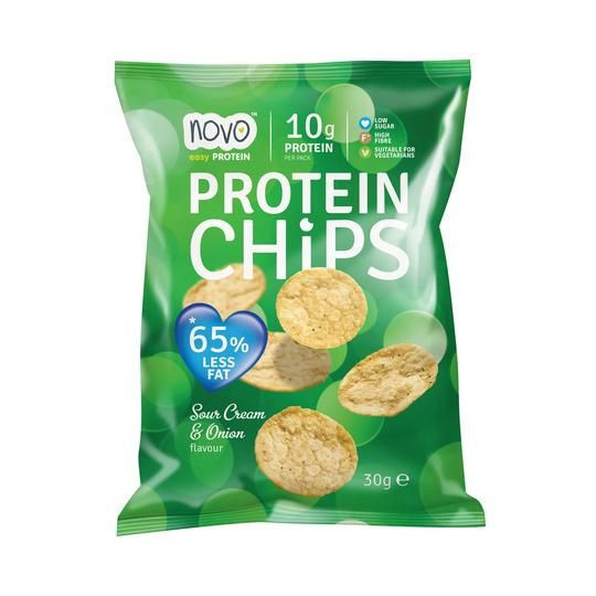 Novo Nutrition Protein Chips 6x30g Sour Cream & Onion | ROUGHBULL FITNESS