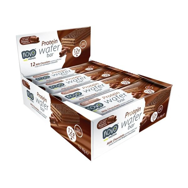 Novo Nutrition Protein Wafer Bar 12 x 40g Chocolate | ROUGHBULL FITNESS