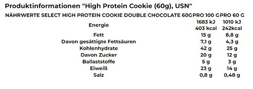 USN Select Protein Cookie 12x60g Double Chocolate | ROUGHBULL FITNESS