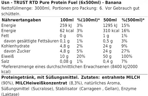 USN Trust RTD Pure Protein Fuel 6 x 500ml Chocolate | ROUGHBULL FITNESS