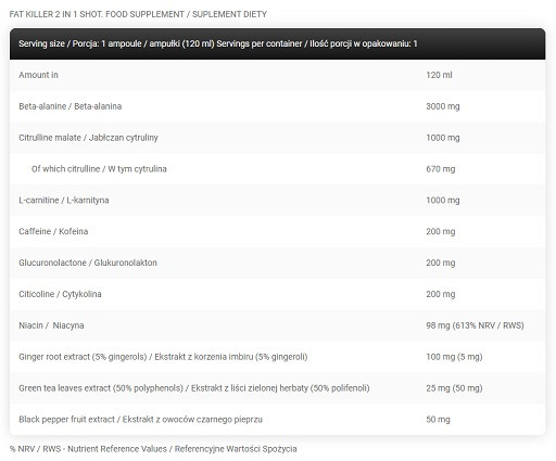 Kevin Levrone Fat Killer 2 in 1 Shot 24x120ml Orange-Citrus | ROUGHBULL FITNESS