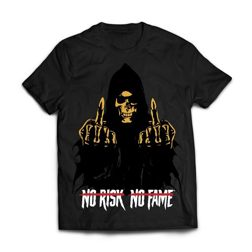 Skull Labs T-Shirt NO RISK-NO FAME Schwarz/ Gold XXL | ROUGHBULL FITNESS