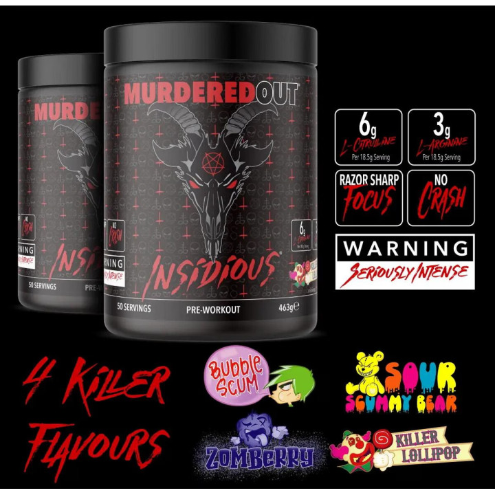 Murdered Out Insidious Preworkout 463g | ROUGHBULL FITNESS