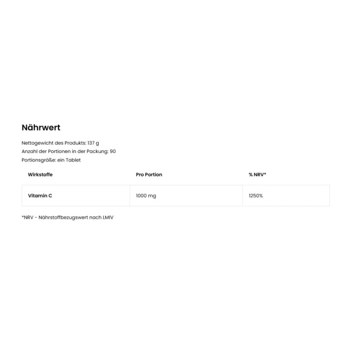 Ostrovit Vitamin C 1000mg 90 Tabletten | ROUGHBULL FITNESS