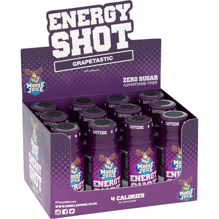 Muscle Moose Energy Shot - (12x60ml) Grapetastic | ROUGHBULL FITNESS