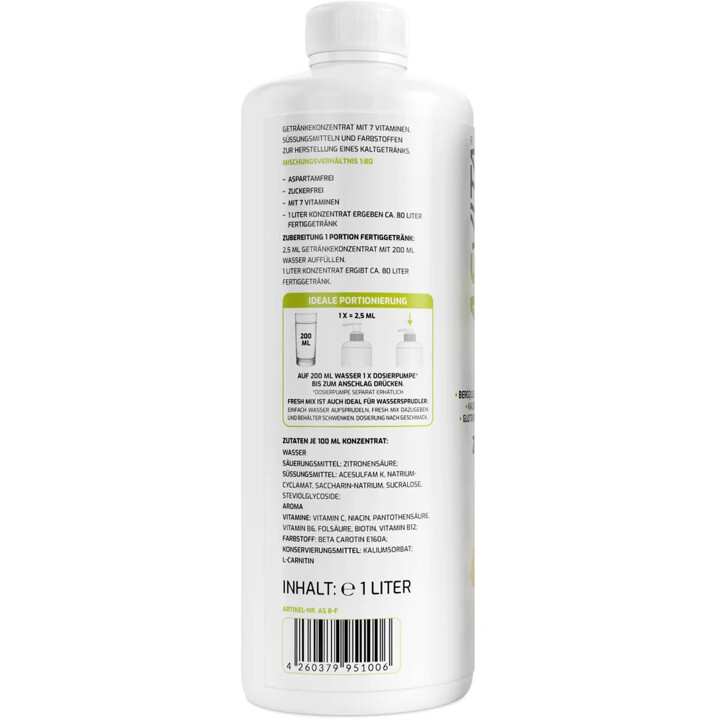 ASVita Fresh Mix Mineralgetränk 1/80 - 1L Zitrone | ROUGHBULL FITNESS
