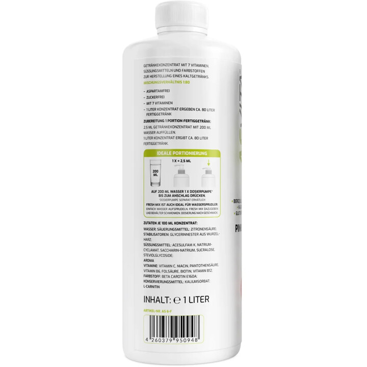 ASVita Fresh Mix Mineralgetränk 1/80 - 1L pink Grapefruit | ROUGHBULL FITNESS