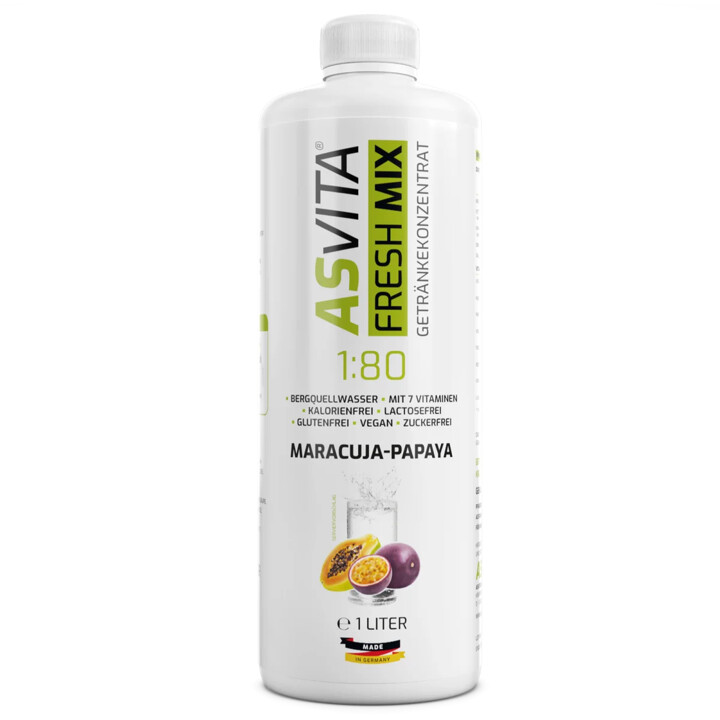 ASVita Fresh Mix Mineralgetränk 1/80 - 1L Maracuja-Papaya | ROUGHBULL FITNESS