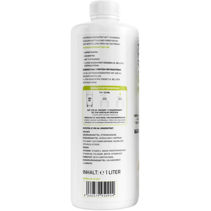 ASVita Fresh Mix Mineralgetränk 1/80 - 1L Maracuja-Papaya | ROUGHBULL FITNESS