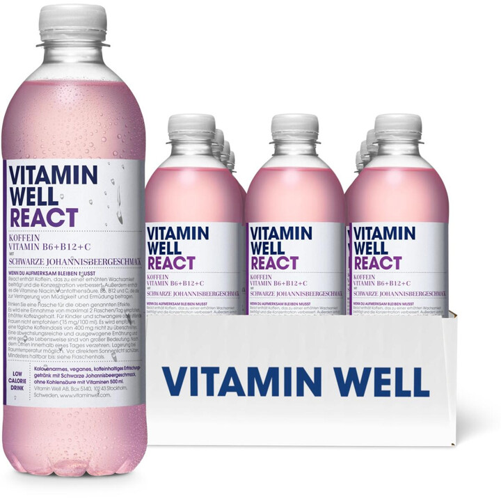 Vitamin Well Drink 12x500ml React  | ROUGHBULL FITNESS