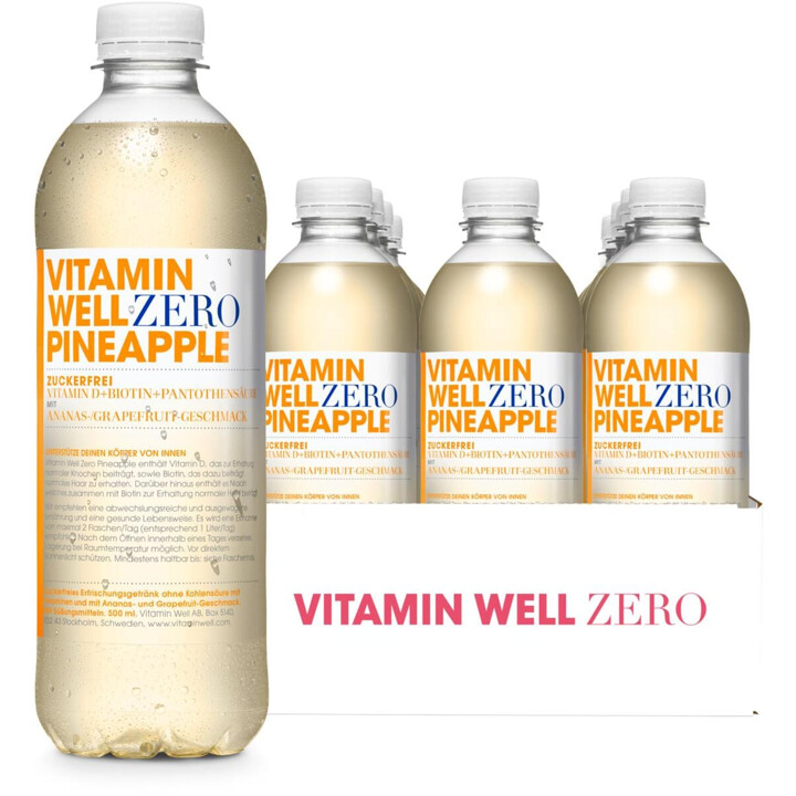 Vitamin Well Drink 12x500ml ZERO Pineapple | ROUGHBULL FITNESS