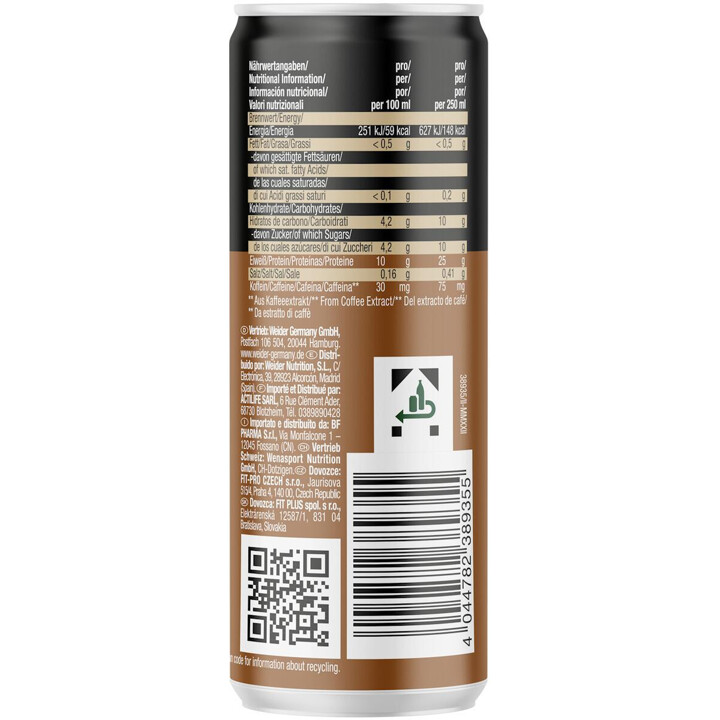 Weider Protein Milk Shake 12x250ml Iced Coffee Latte | ROUGHBULL FITNESS