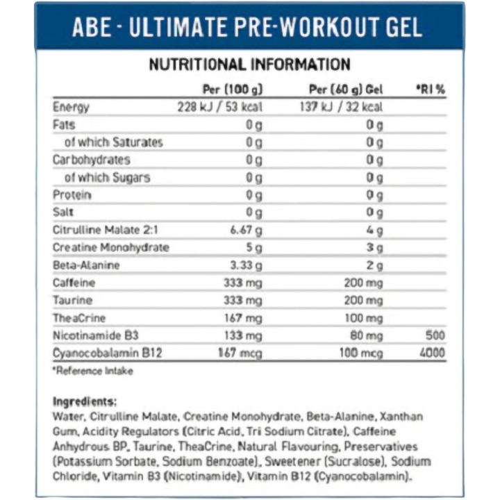 Applied Nutrition ABE Pre-Workout Gel 20x60ml Energy | ROUGHBULL FITNESS
