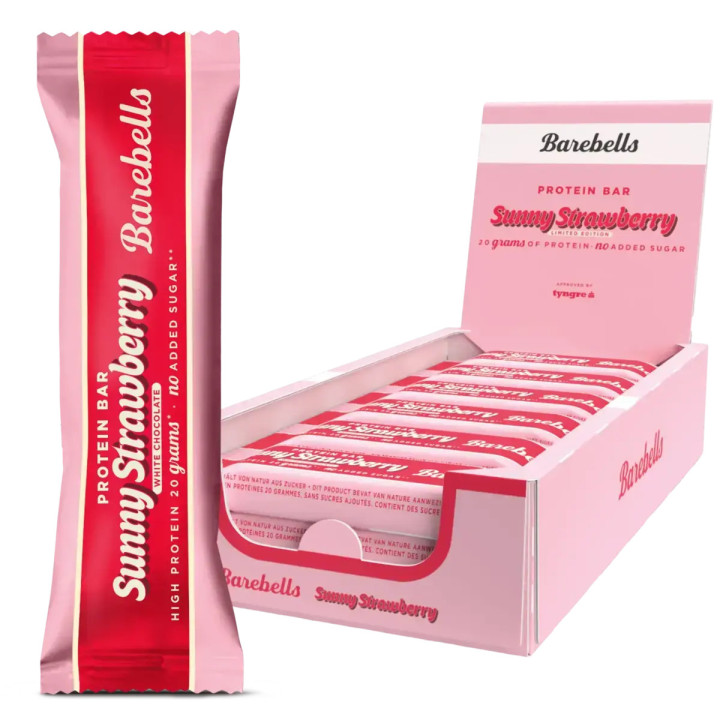 Barebells Protein Bars - 12x 55g - Sunny Strawberry | ROUGHBULL FITNESS