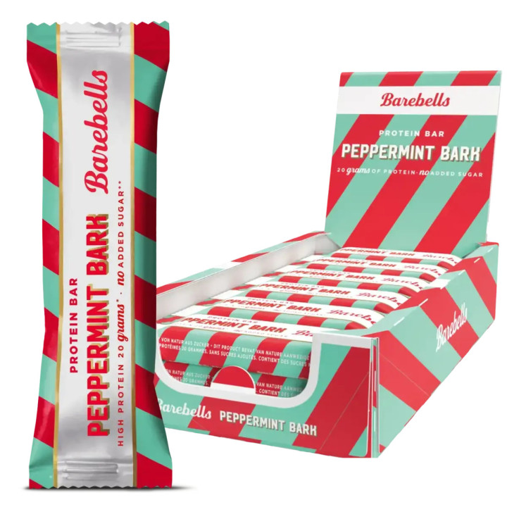 Barebells Protein Bars - 12x 55g - Peppermint Bark | ROUGHBULL FITNESS