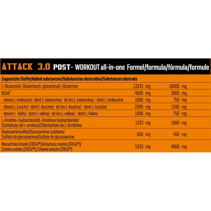 Body Attack POST ATTACK 3.0 900g Exotic Fruit