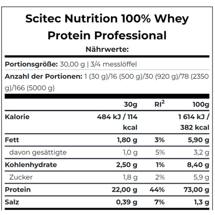 Scitec 100% Whey Protein Professional 1000g Schoko Haselnuss