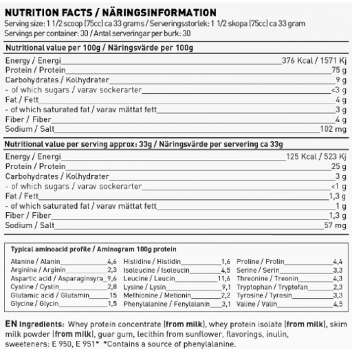 Swedish Supplements Whey Deluxe 1,8kg