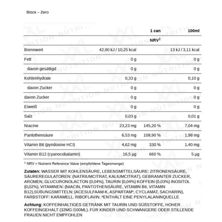 XXL Nutrition Energize! Energy Drink 6x330ml