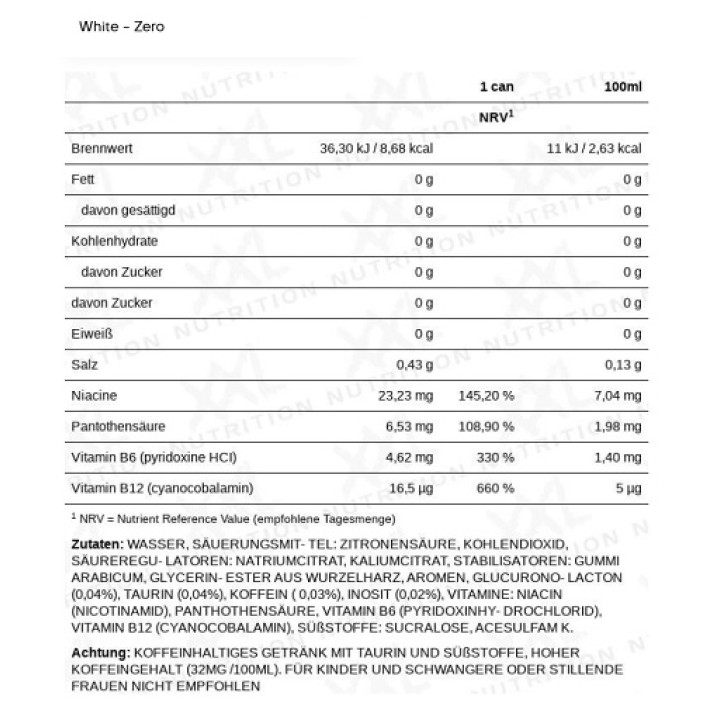 XXL Nutrition Energize! Energy Drink 6x330ml