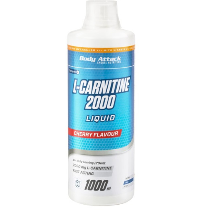Body Attack L-Carnitine Liquid, 1000ml Cherry