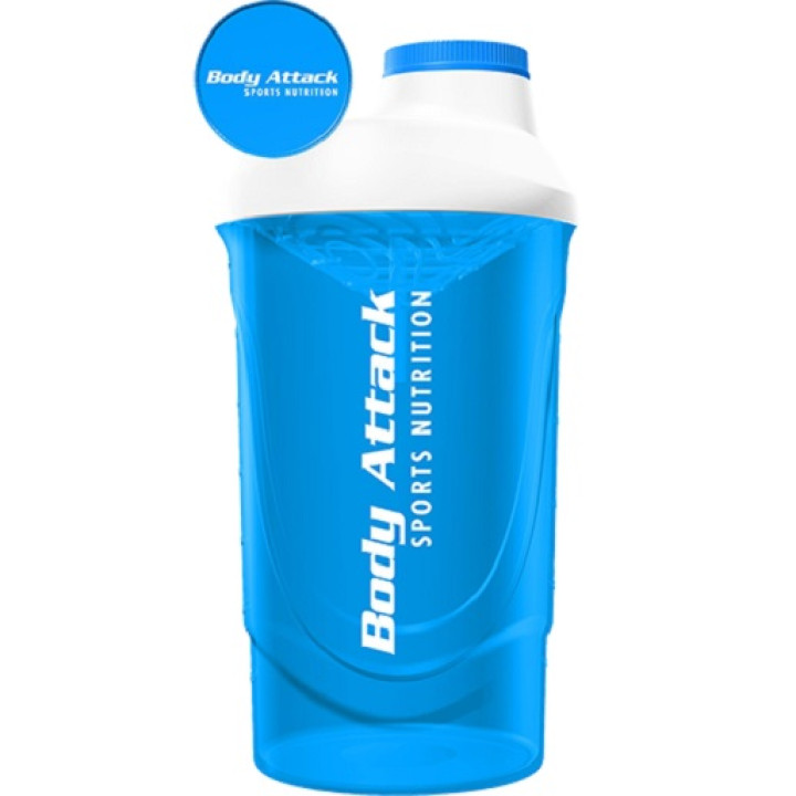 Body Attack Shaker 600ml Rot-Transparent