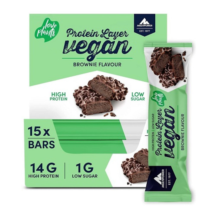 Multipower Vegan Protein Layer Bar 15x 55g Brownie